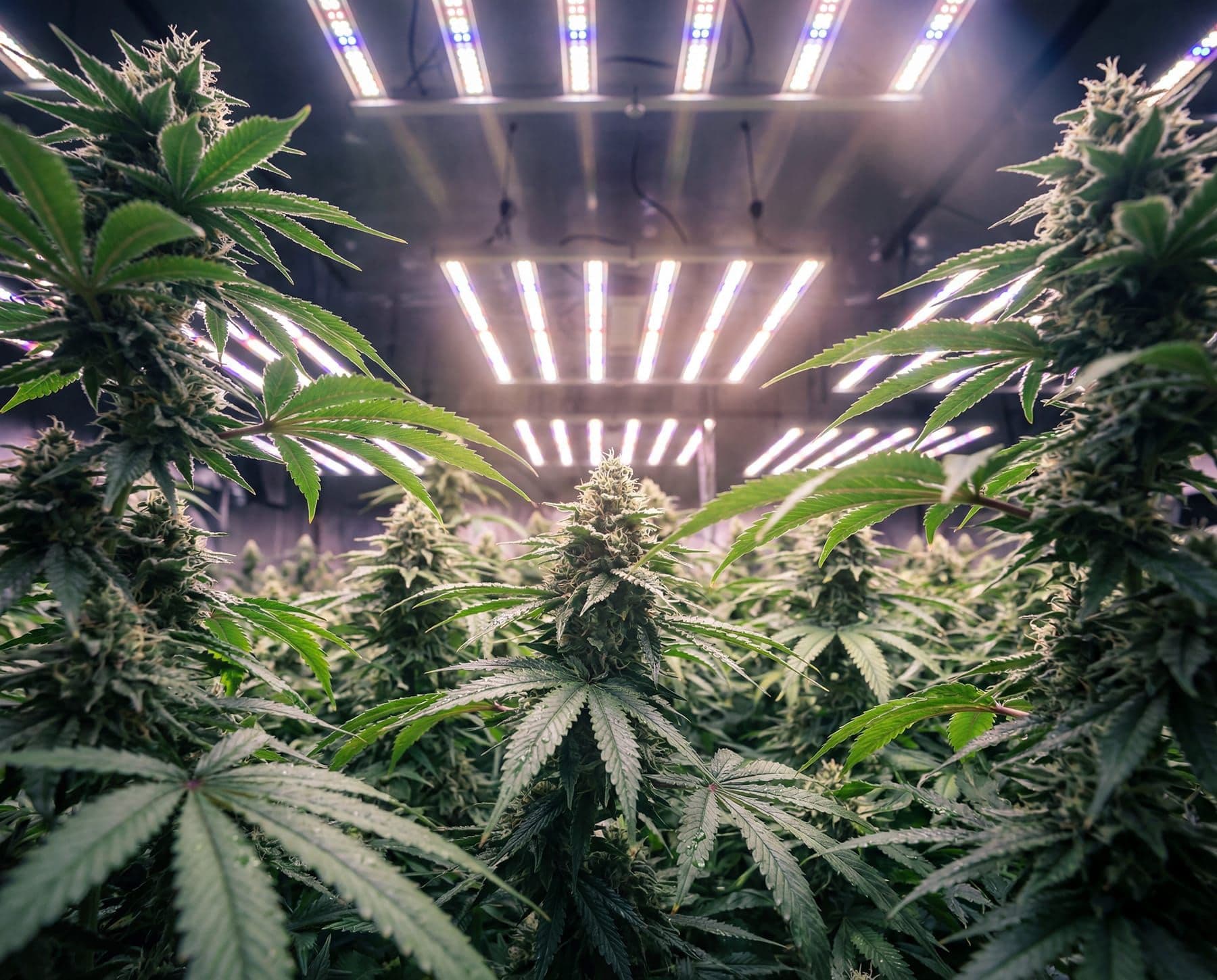 LED lighting array in cultivation facility